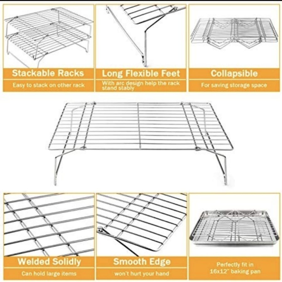 EM Cooling Rack Stainless Steel Rak Pengering Kue Gorengan