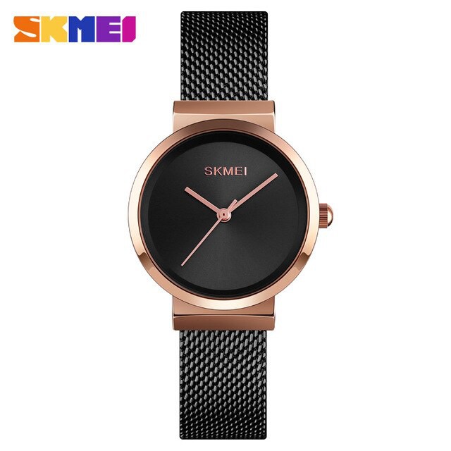 Jam Tangan Wanita / SKMEI 1595 Analog Stainless Steel / Jam Tangan Analog Original / SKMEI