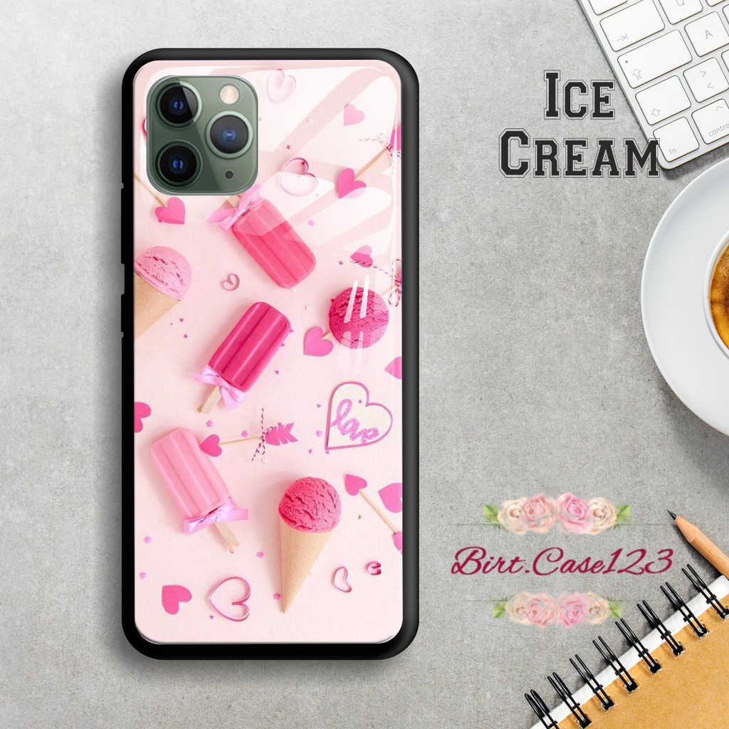 Back case glass ICE CREAM Iphone 5 6 6g 6g+ 7 7g 7g+ 8 8+ Xr X Xs Xs Max Se 2020 11 Pro BC1434