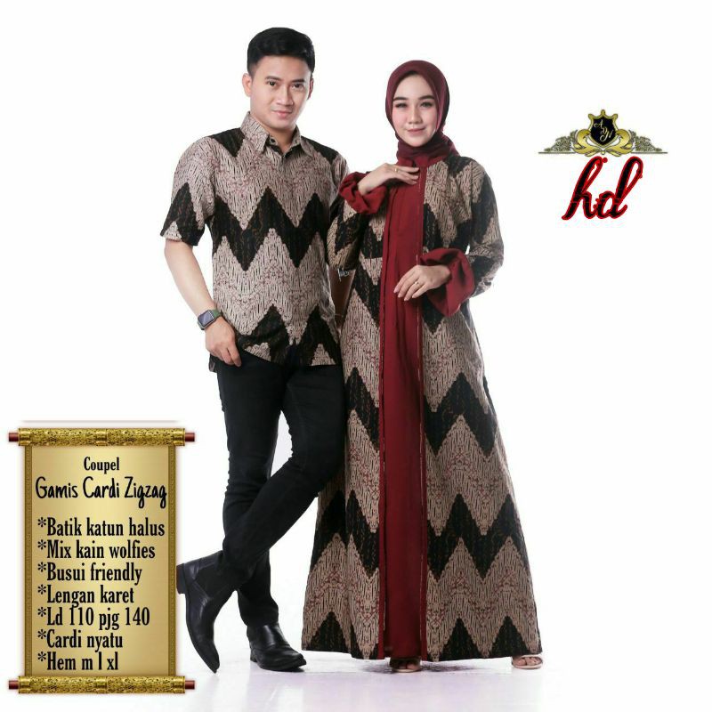 sarimbit batik couple gamis cardy zig zag termurah batik couple terbest seller bisa(COD)