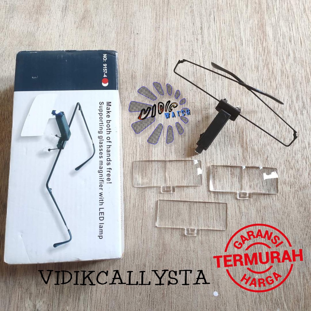 Kaca pembesar Lampu Eyeloop LED dengan 3 lensa Alat servis jam