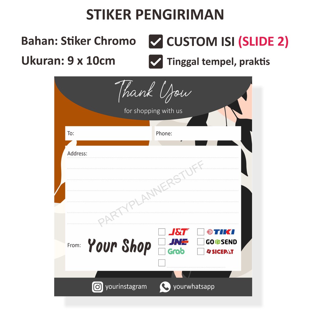 

Stiker pengiriman online shop - stiker alamat kirim - label pengiriman olshop - stiker alamat murah