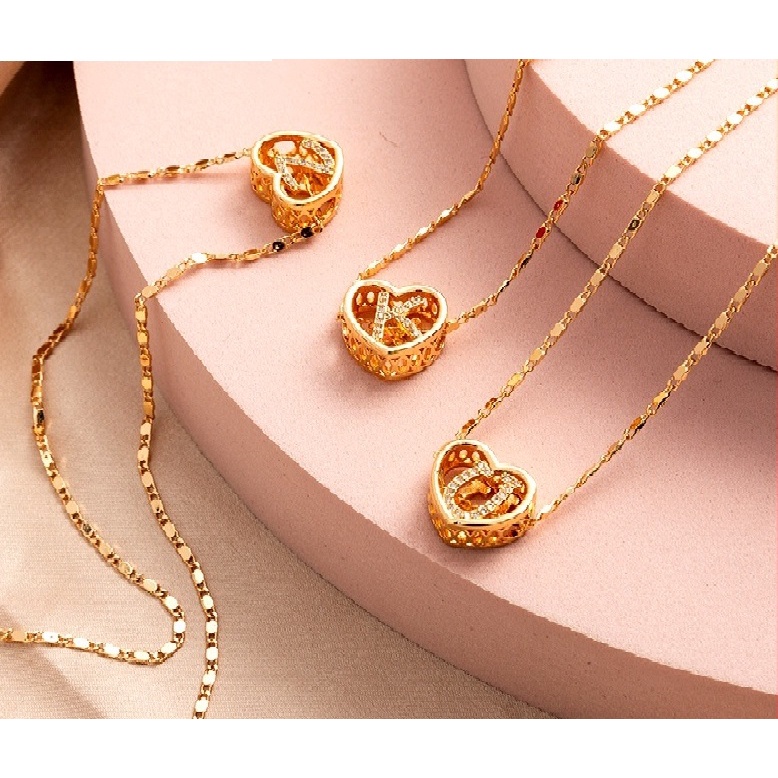 Terlaris Kalung Nagita Liontin Huruf - Kalung Inisial Nama Titanium A sampai Z Anti Luntur & Karat B