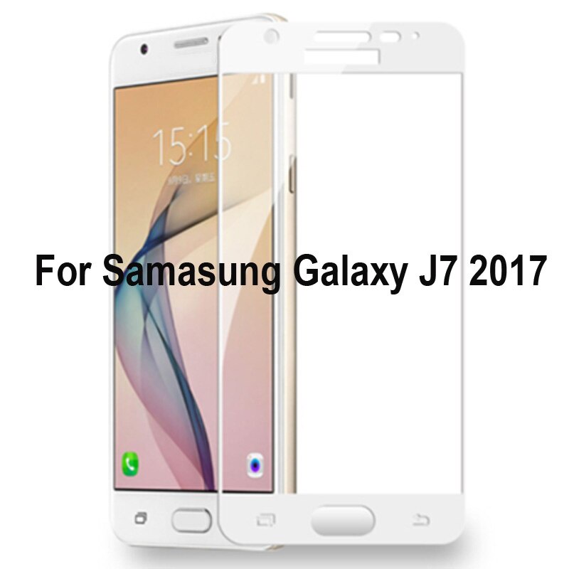 Full Cover Tempered Glass Warna For Samsung Galaxy J7-Putih/ ANTI GORES SAMSUNG GALAXY J7