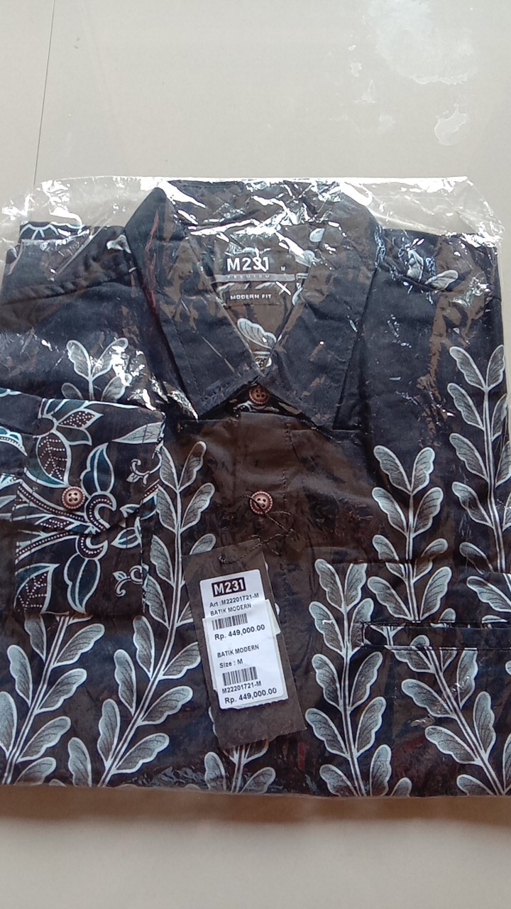 M231 Kemeja Pria Batik Panjang Hitam 1721b