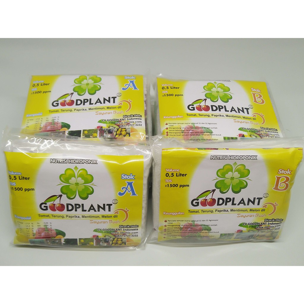  Nutrisi Hidroponik AB mix Good Plant 0 5 L Buah warna 