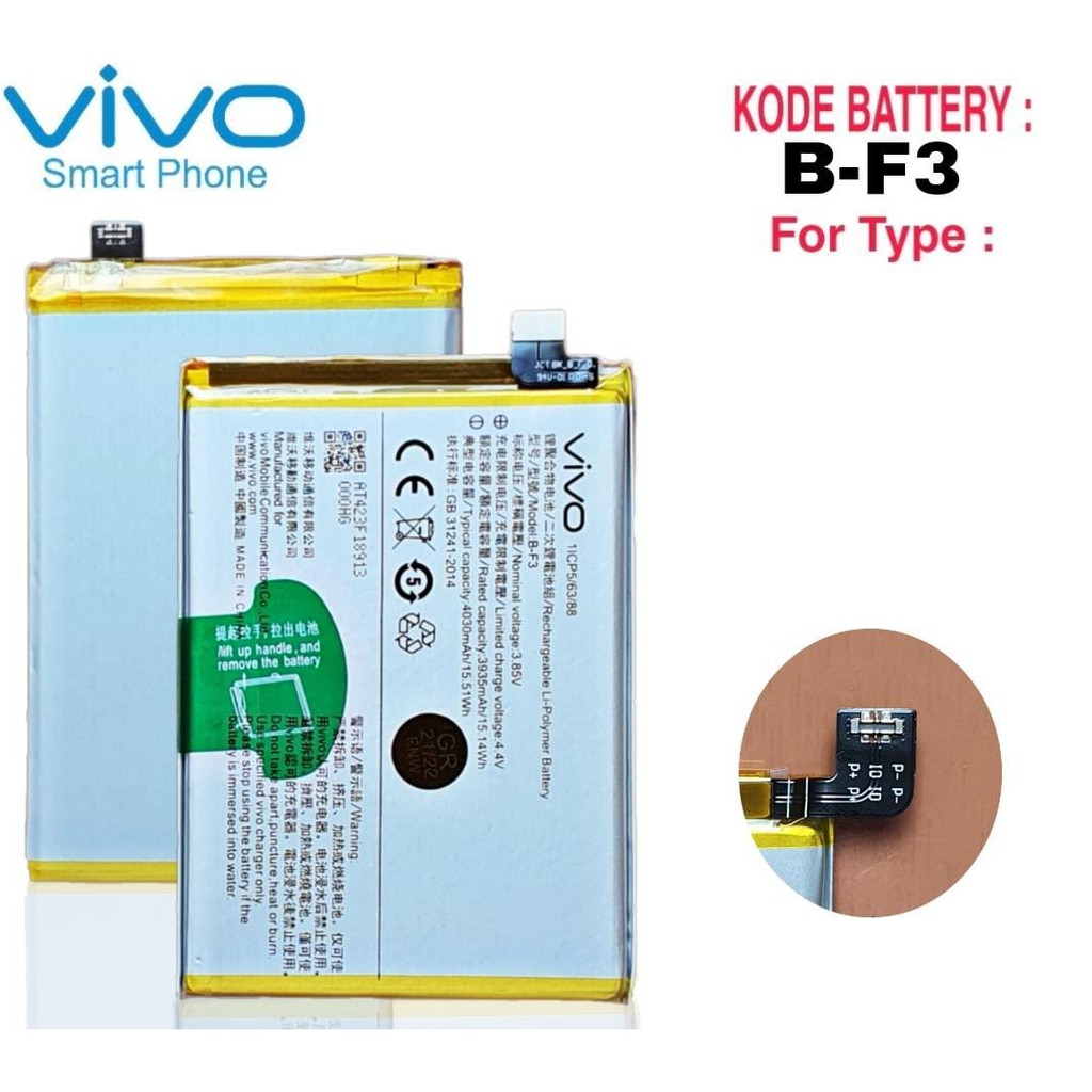 Baterai Original VIVO B-F9 / BF9 Battery Vivo B-F3 / BF3 VIVO Y91 / 1814 / 1817 Vivo Y91C / 1820