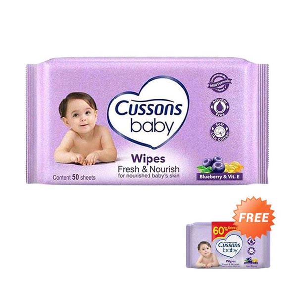 [BUY 1 GET 1]  Tisu Basah Cussons Baby Wipes 50s | Promo Tissue Tisu Basah Cusson Baby Wipes