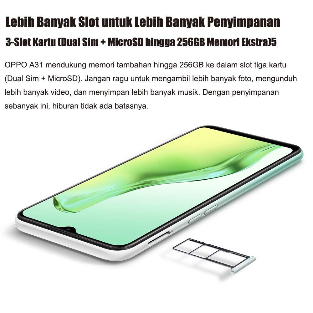 hp murah Oppo A31 Ram 6+128gb smartphone hondphone