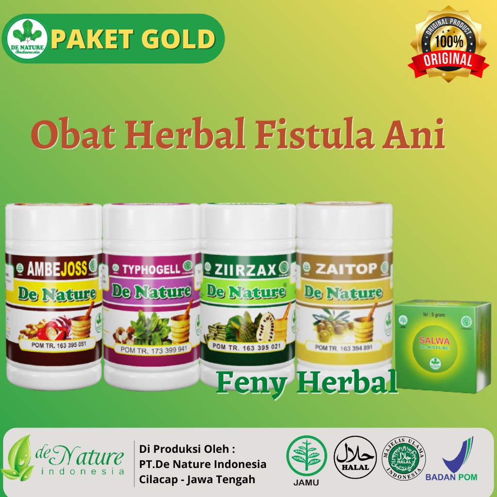 Paket GOLD Obat Fistula Ani Abses Perianal Fisurra Anal Kanker Anus Herbal De Nature