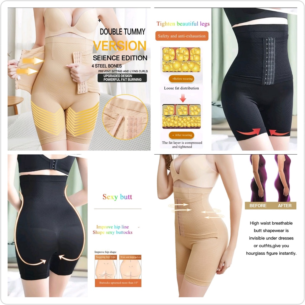 KORSET CELANA PELANGSING PERUT PAHA PINGGUL DOUBLE TUMMY 2 in 1 HIGH WAIST SHAPEWEAR CORSET