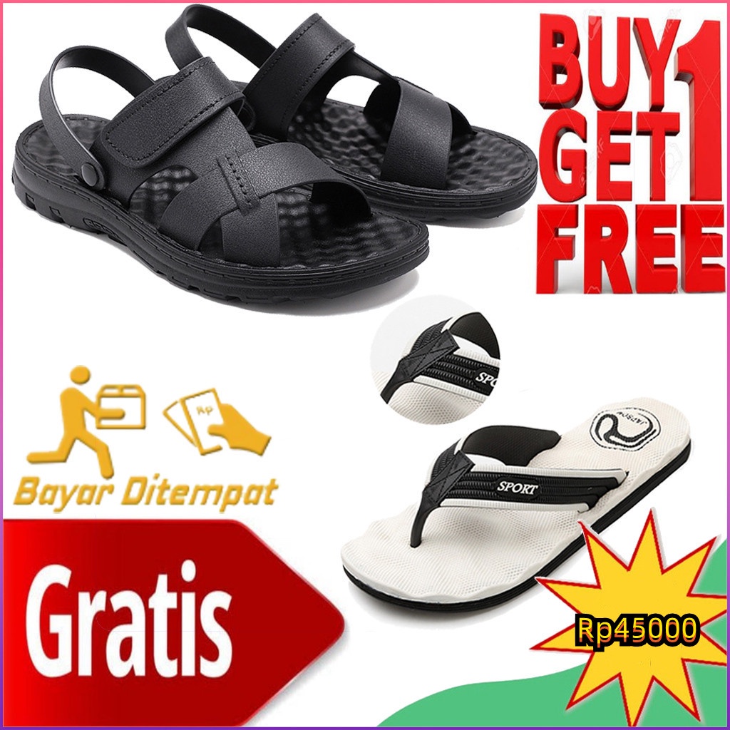 Sendal Pria Selop Casual Sandal Pria Fashion Sandal Pria Sendal Slide Pria SANDAL TERMURAH 2022 Sandal Gunung Casual Trendy High Quality Bisa Bayar Ditempat Sandal Slide