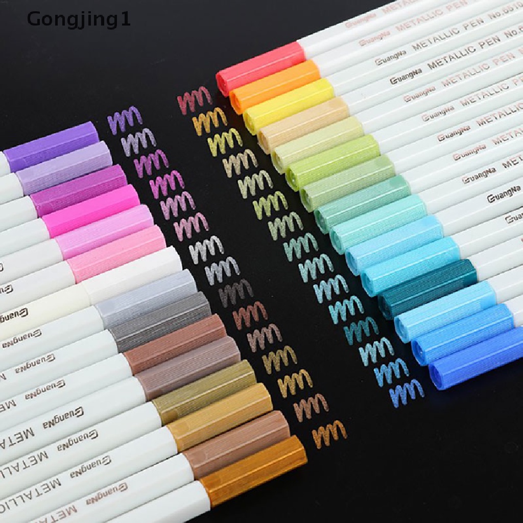 Gongjing1 Pen Marker Akrilik Premium 20 Warna Untuk Menulis Di Batukaca