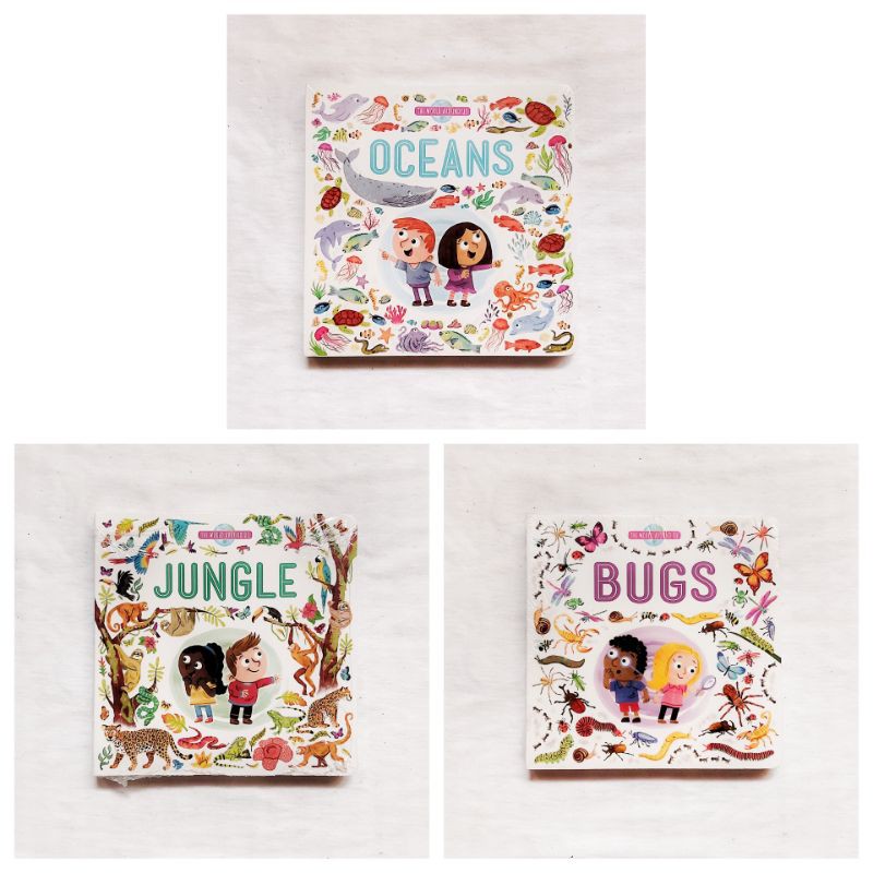 Buku Import Ensiklopedia Anak The World Around Us Board Book  - BUGS OCEANS JUNGLE