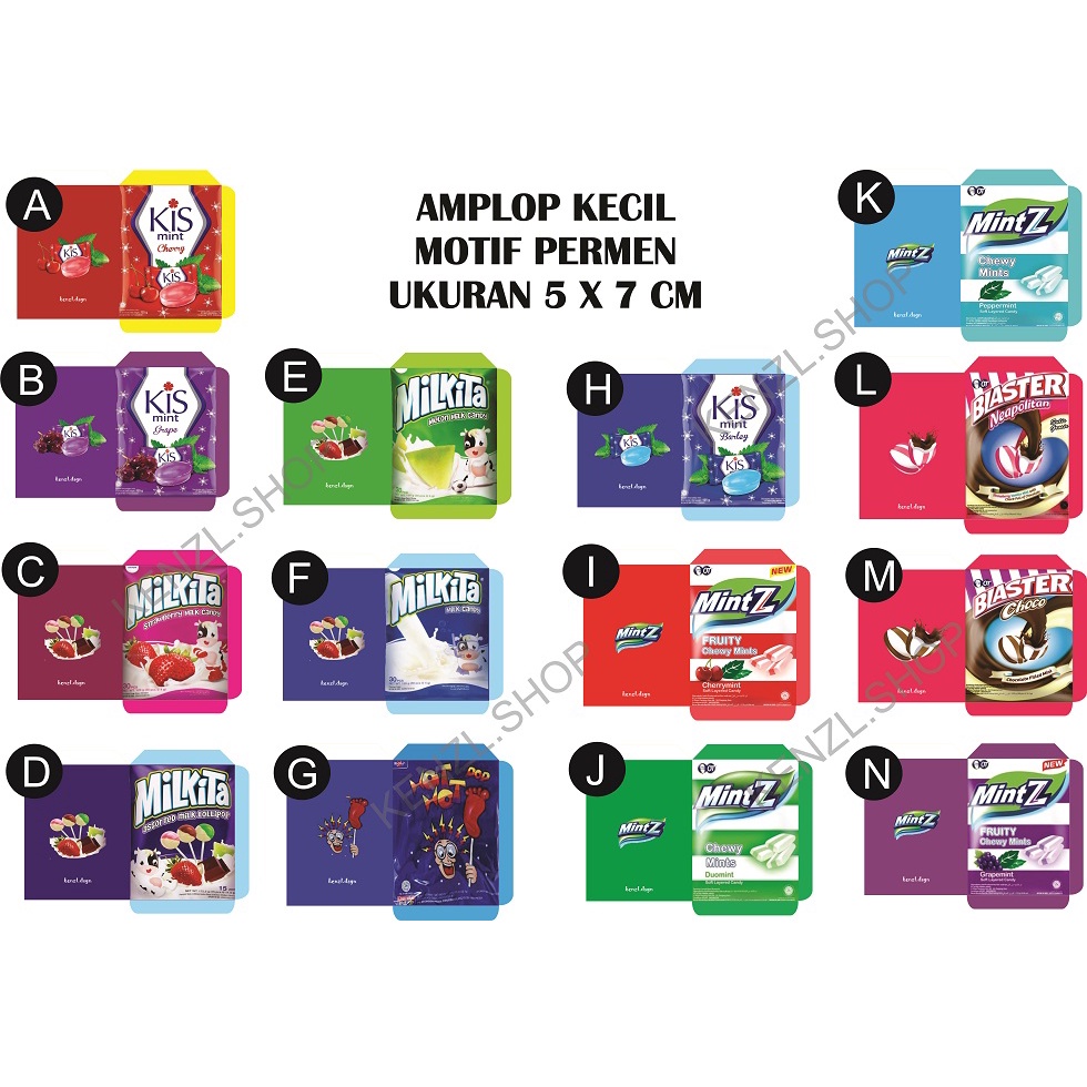 

Amplop Mini Motif Permen Pack Tanpa/Request Ucapan