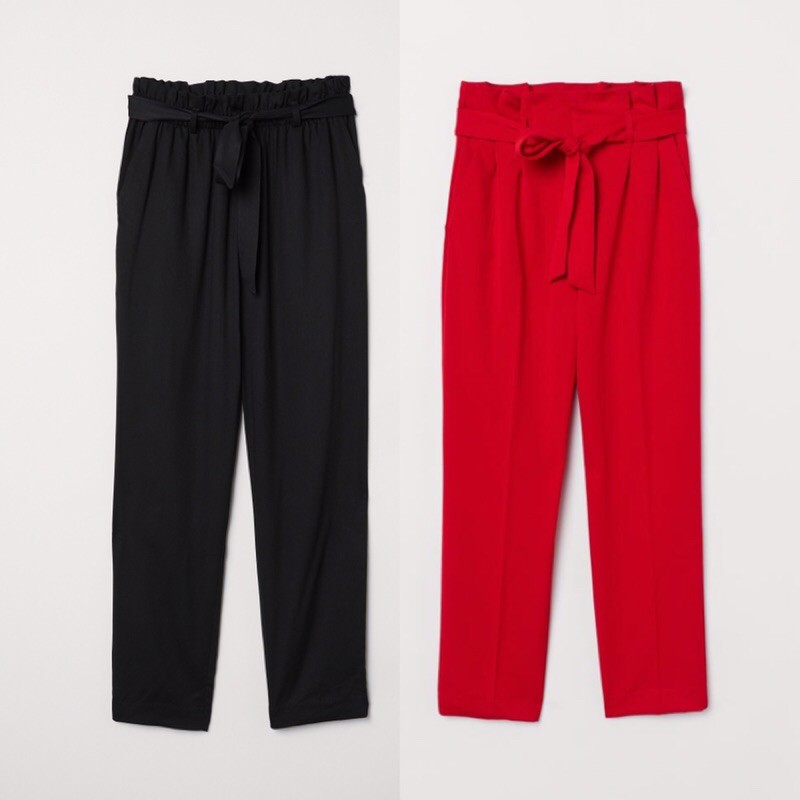 

H&M HM Paper Bag Trousers Pants Highwaist