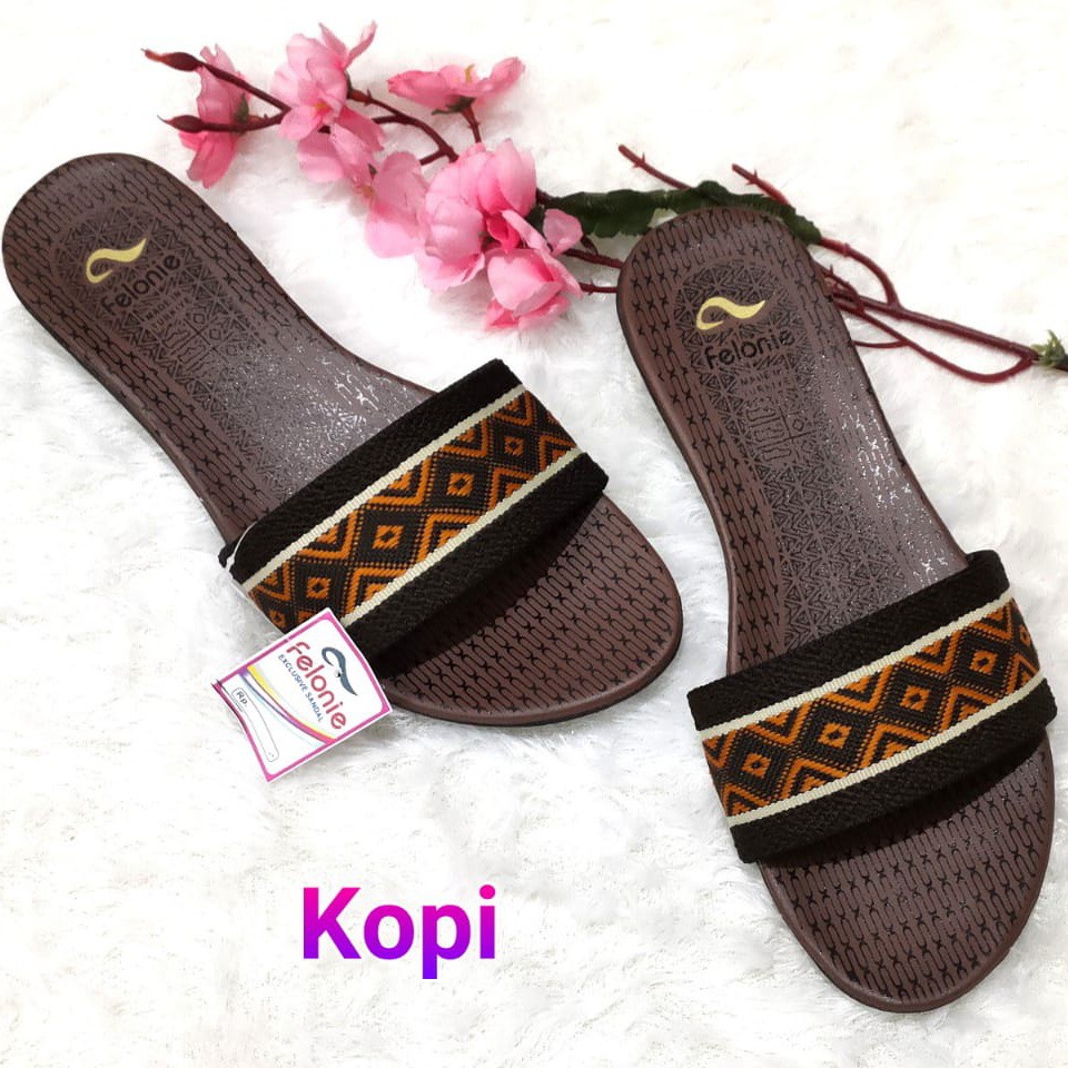 sandal wanita murah selop ( Felonie MRA 01 Batik + DH 03 ) turki rajut terbaru