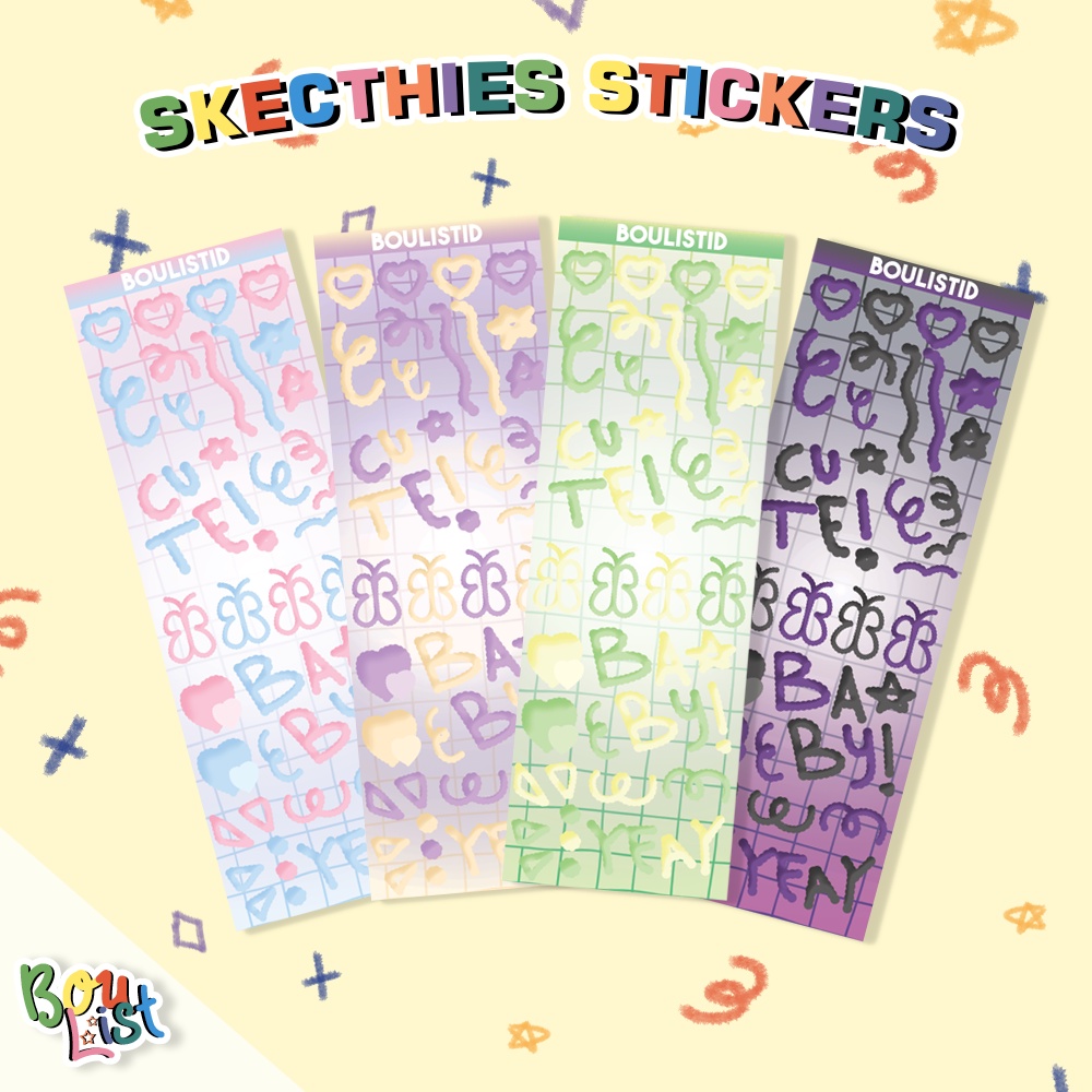 

BOULISTID - Sketchies Stickers ┊Sticker Stiker Deco Confetti Journal