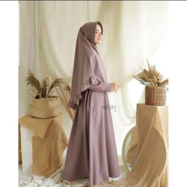 Baju gamis syari wanita terbaru adelia setelan syari termurah 2020