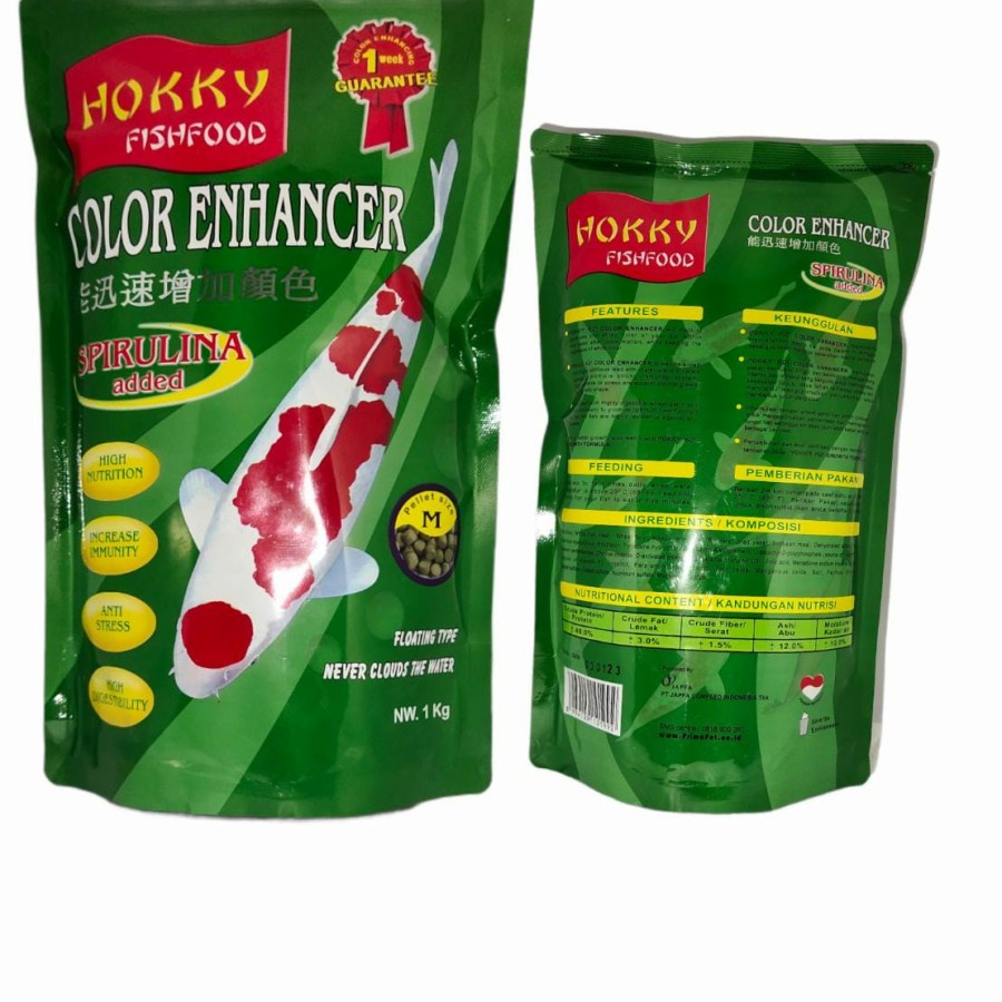 Hokky Spirulina Color Enhancer 1kg 1 kg Makanan Pakan Pelet Ikan Koi