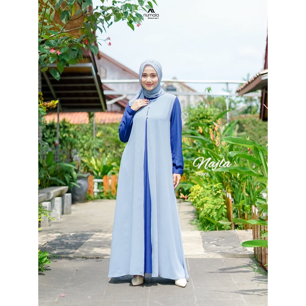 Gamis Outer Set Navy (Najla Set By Numaia)