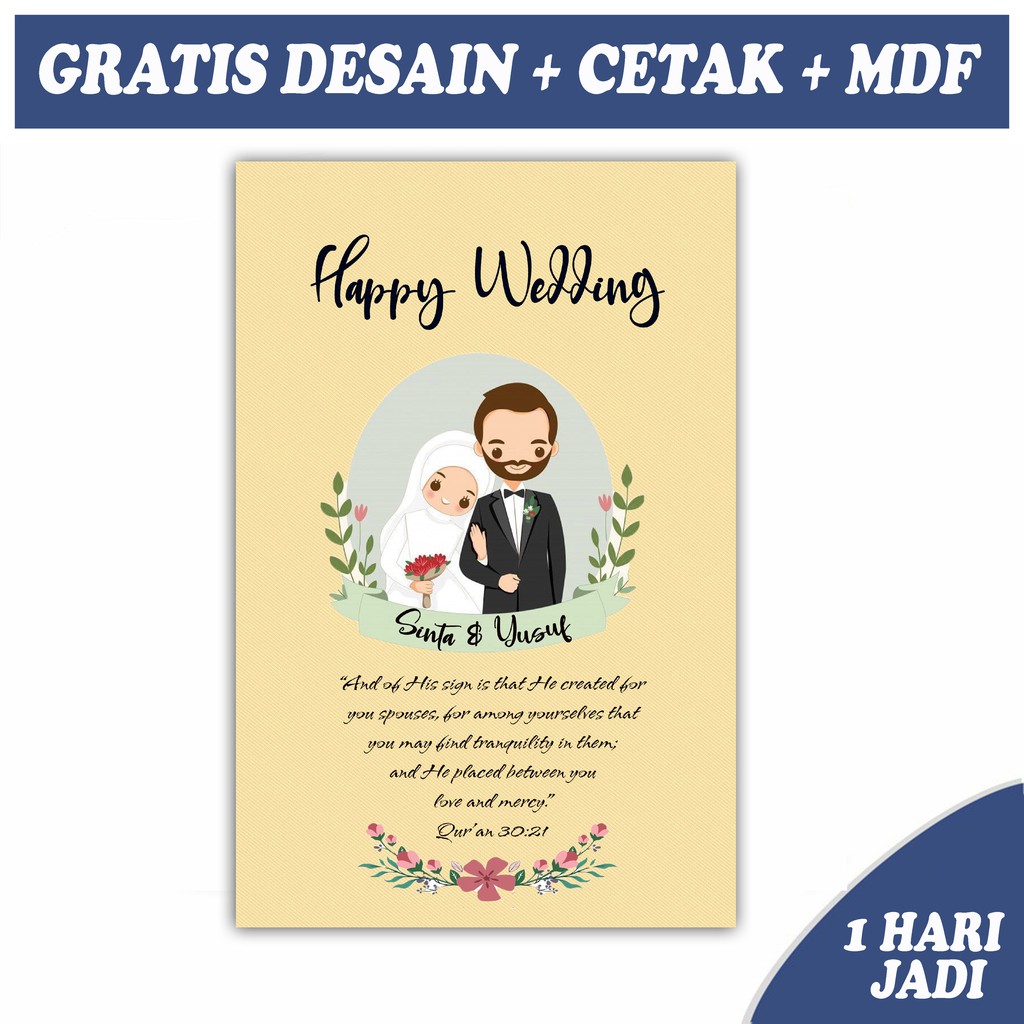 grosiramanah - TERMURAH walldecor kado happy wedding