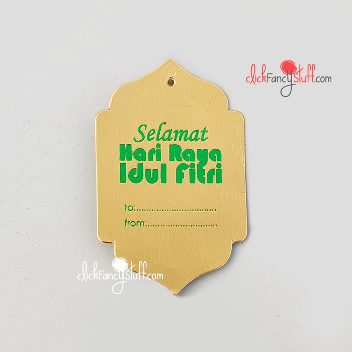 

( 10 pcs )Hang Tag Ucapan Selamat Hari Raya Idul Fitri Lebaran Gold warna emas - PROMO - Bisa COD -