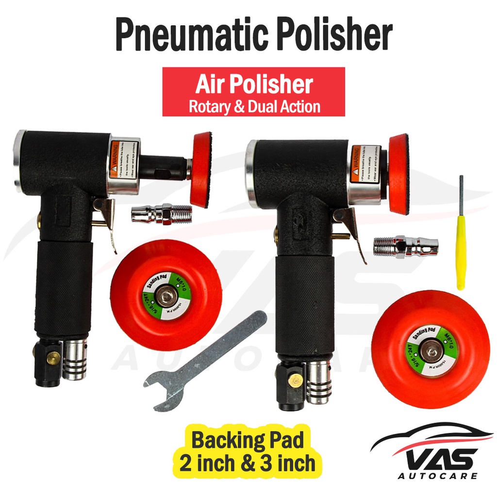 Pneumatic Air Polisher Mesin Poles Rotary DA Angin Orbital Sander Kompresor Compressor