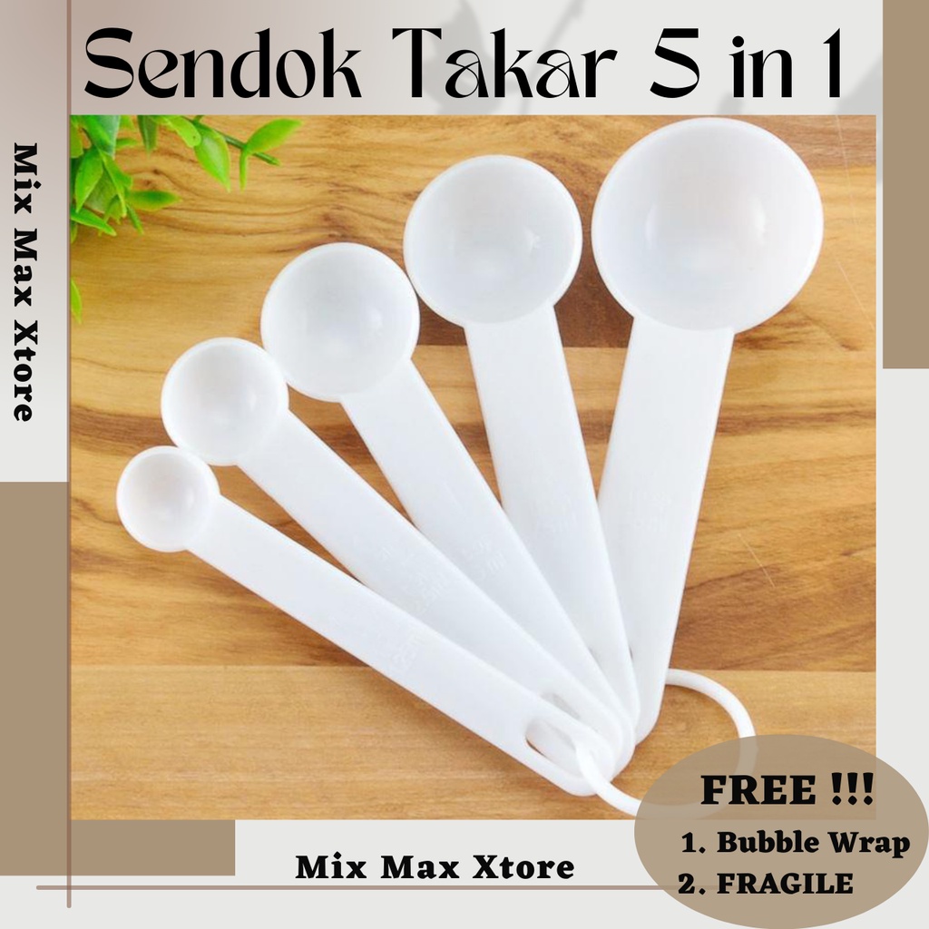 Aihogard Sendok Takar Cup Measuring Spoon 5 PCS - White