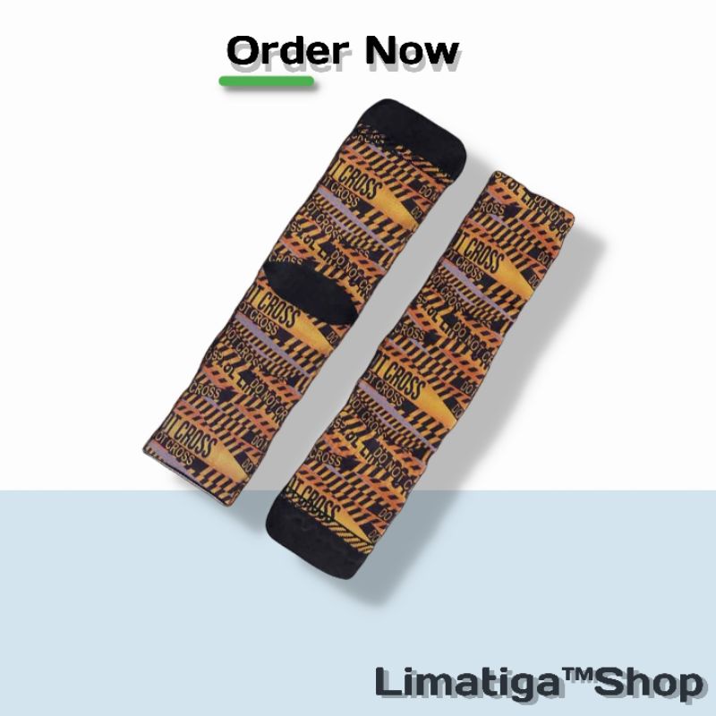 Limatiga™ Tiger Socks Kaos Kaki Printing Police Line Aesthetic