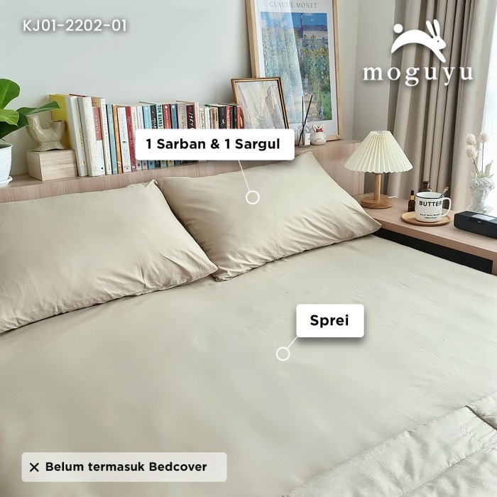 SEPREI Sprei Set Katun Jepang - Ukr 90, 100 dan 120x200 - Seri KJ211101 - Khaki, 90 x 200 x 20 polos