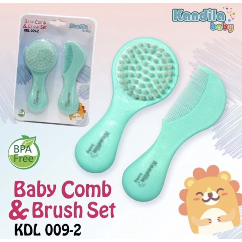 Kandila KDL009 Sisir Rambut Bayi Bulu KANDILA Brush dan Comb Set Baby Kado Melahirkan Hadiah SISIR BAYI BULU HALUS SISIR GERIGI LEMBUT