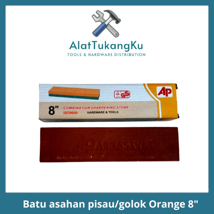 Batu asahan Orange 8"/Batu Gosok/Batu Pengasah Pisau Golok Gunting