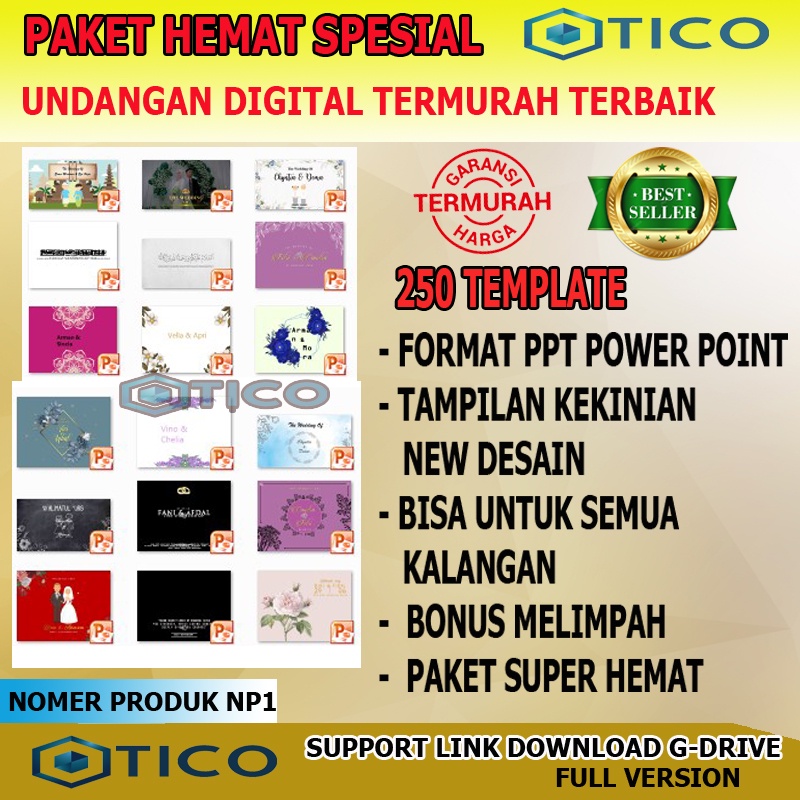 Paket Template Undangan Digital Desain Power Point Super Komplit Usaha Percetakan NP1