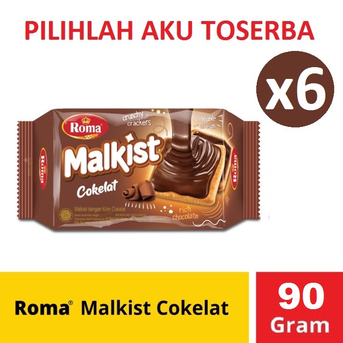 Biskuit Roma Malkist Cokelat Coklat Creakers 90 gr - ( HARGA 1 KANTONG ISI 6 )