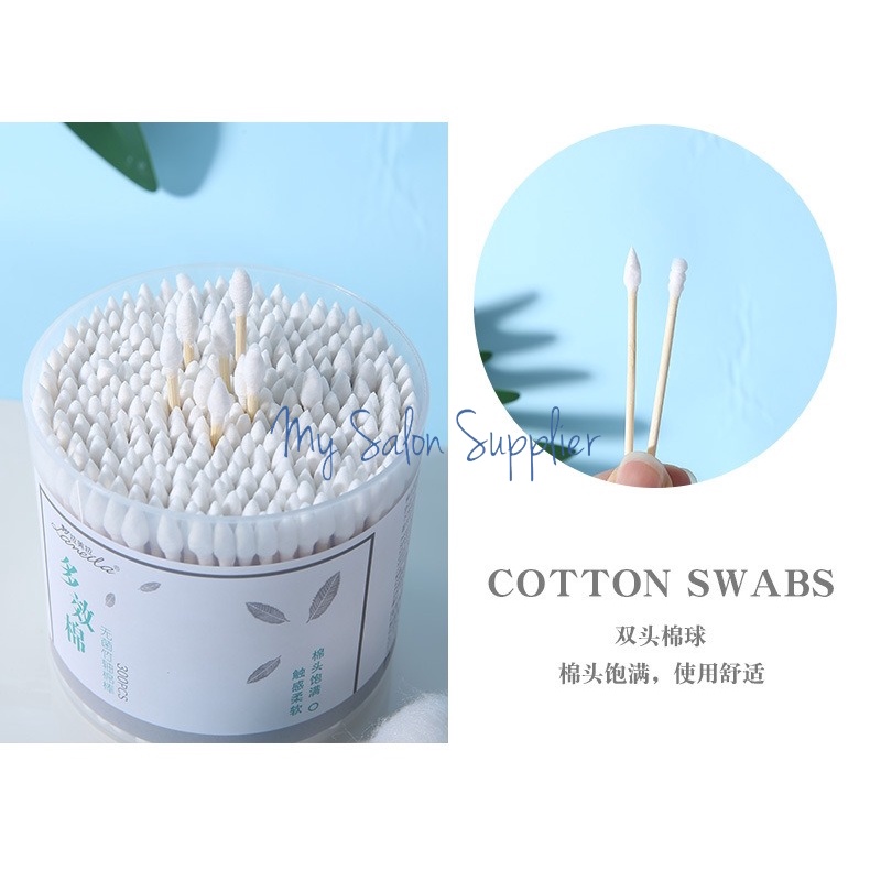 Cotton Buds Lancip dan Ulir Fine Tip Round Box isi 300 B0140