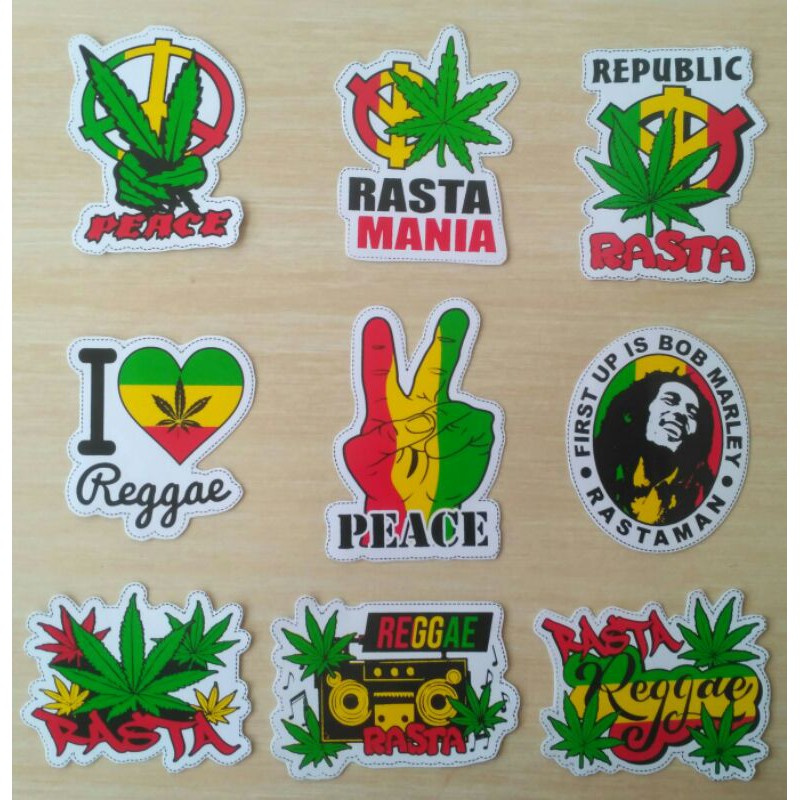 Sticker Rasta Bob Marley  Size Medium / Stiker Motor , Dinding , Pintu ,mobil Rasta Mania Reggae