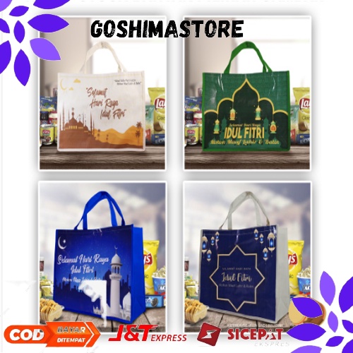 

Goshimastore - (5pcs)Tas Parcel Sembako Kue Bingkisan Lebaran Idul Fitri Bahan Spunbon Tebal 75 Gsm Dan Banner 280 Gsm