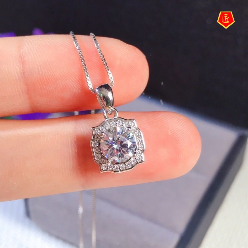 [Ready Stock]Rhinestone Carat Pendant Female Full Diamond Necklace