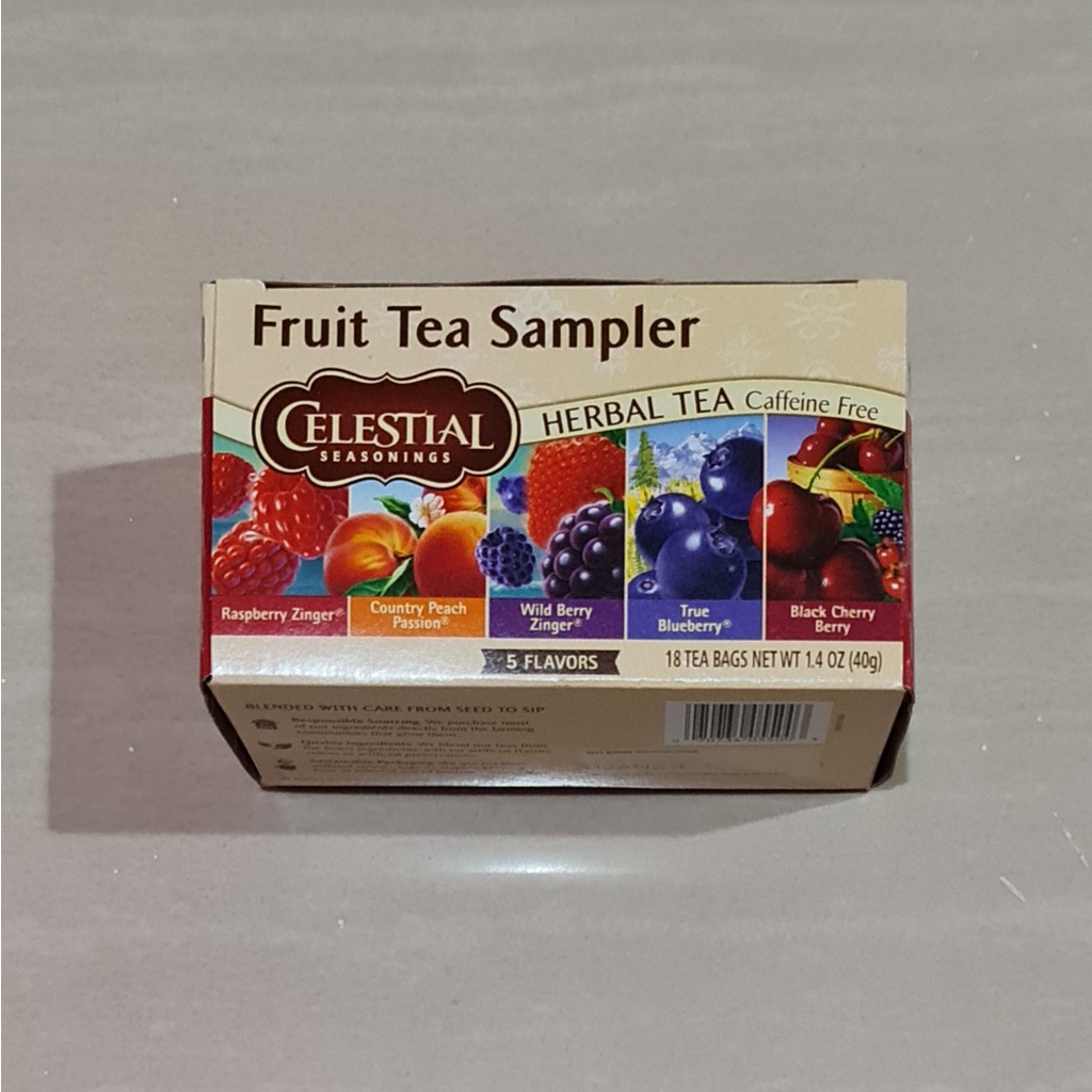 Teh Celestial Seasonings Herbal Tea Fruit Tea Sampler 5 Flavors 40 Gram