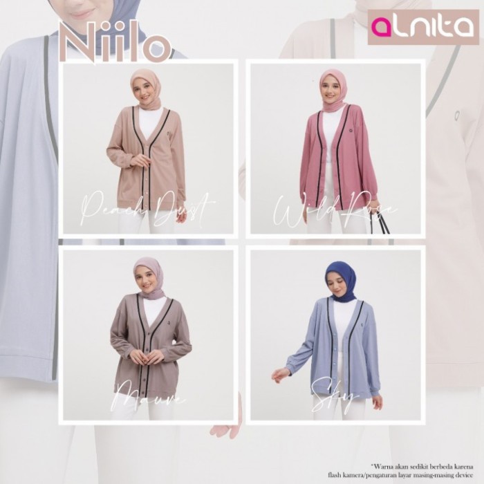 OUTER CARDIGAN - baju outer cardigan wanita muslim dewasa niilo alnita - S
