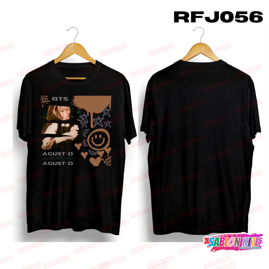 MURAH!!! KAOS KPOP SUGA SMILEY PAINT RFJ056 COMBED 30S