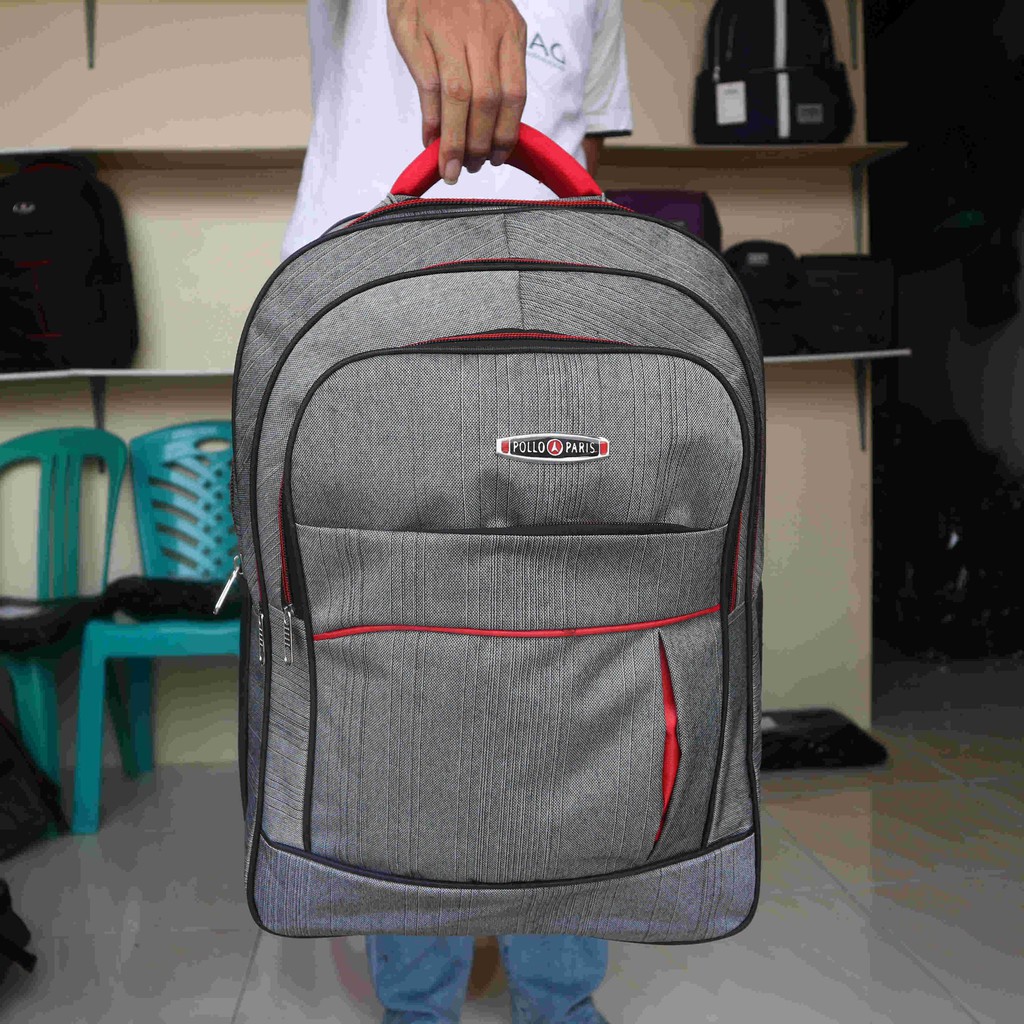 Tas Ransel COrdura Abu Backpack Kerja KAntor Seminar Pelatihan Sekolah