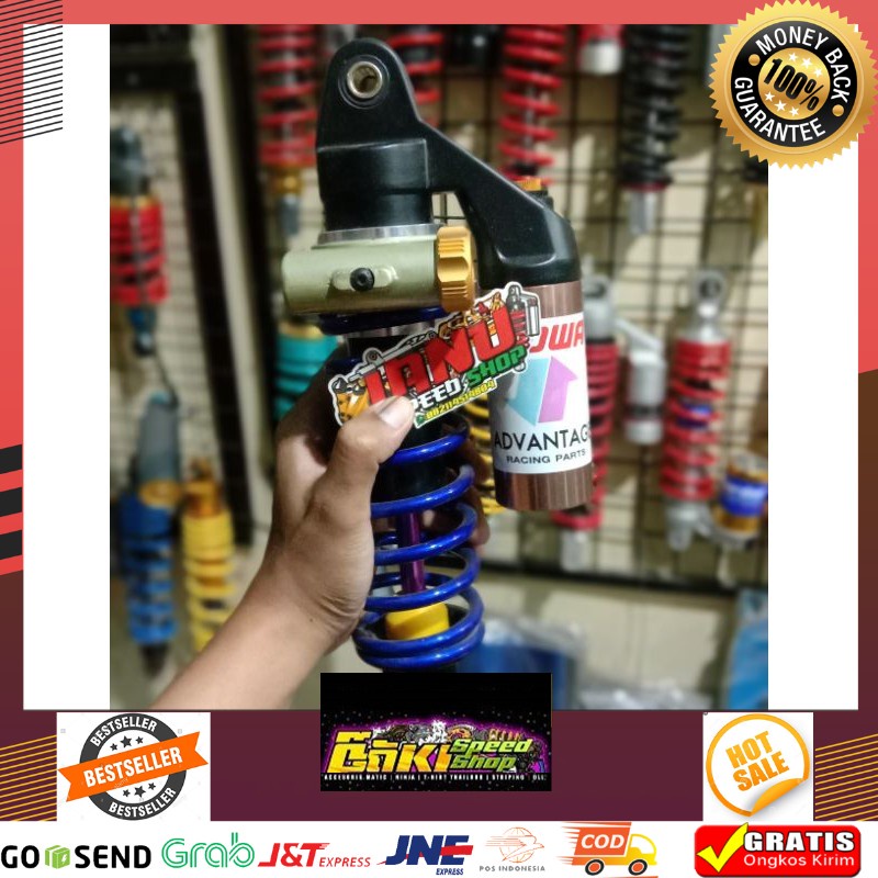 New Termurahshock Showa CNC stel matic 330m warna biru