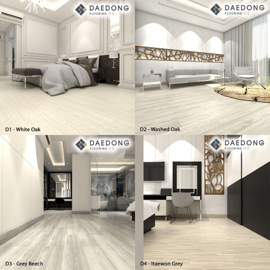 LANTAI VINYL WARNA MUDA 3MM PREMIUM LANTAI SPC DAEDONG FLOORING MURAH