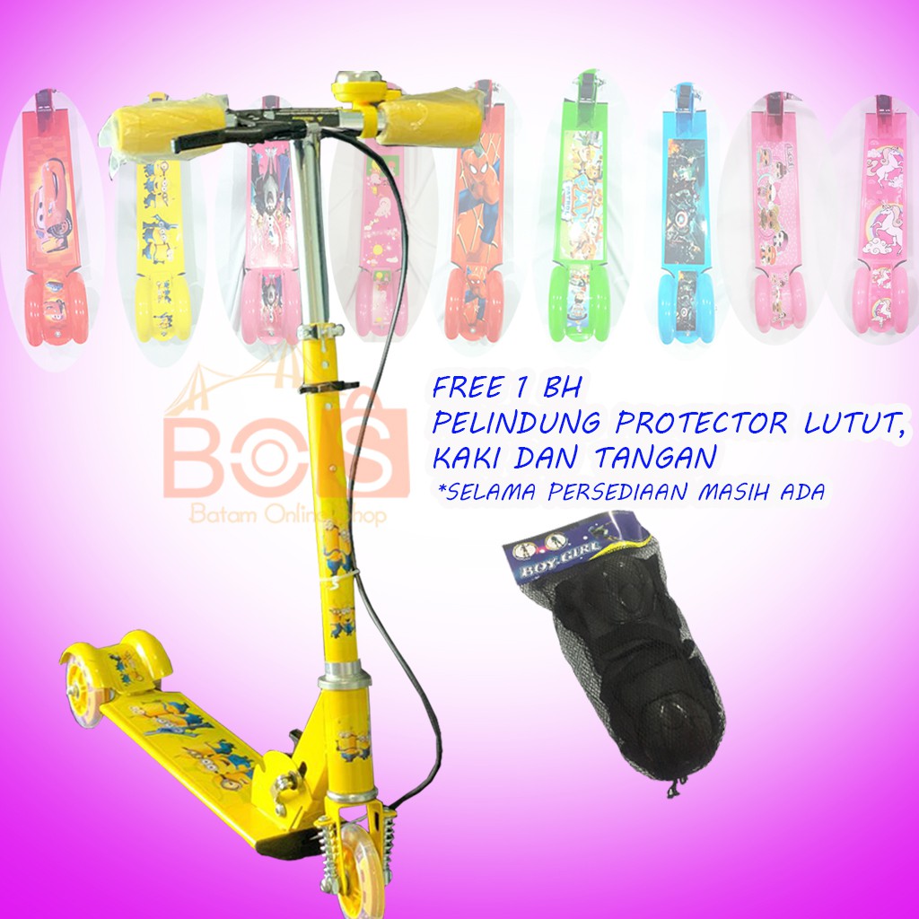 Scooter Anak 3 Roda Free 1 Set Gear Sepeda Otoped Scooter Anak 3 Roda Free 1 Set Gear Sepeda Otoped