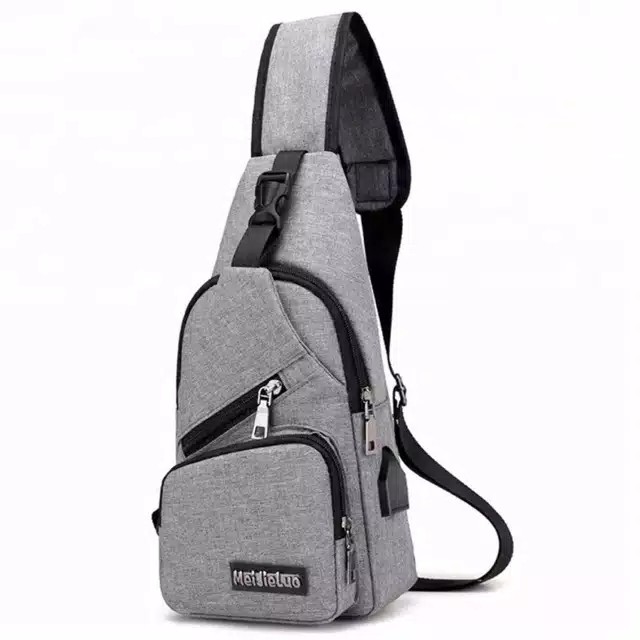 Selempang Pria T92 Tas Hp/Tas Dada /Sling Bag Usb /Selempang Sling Bag