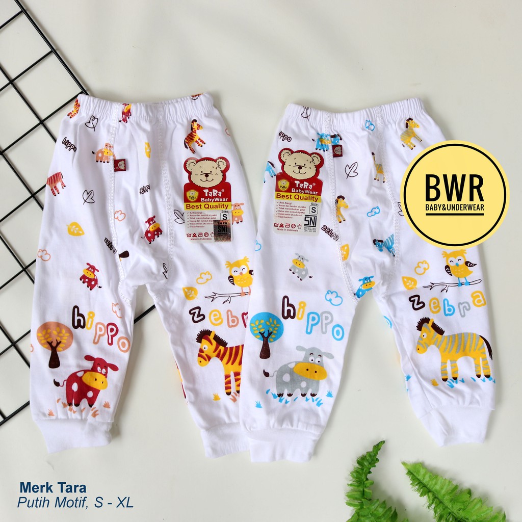 Celana PANJANG TARA PUTIH Motif | Celana Anak Dan Bayi Pempers SML - Bwr II