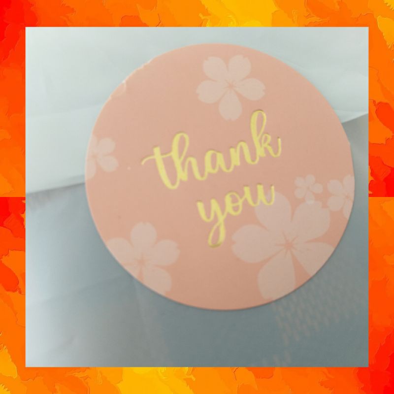 

stiker thankyou pink polos motif hotprint 60pc