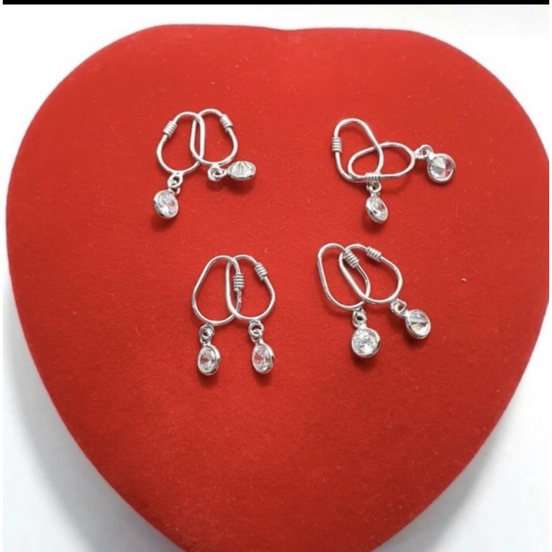 Anting bayi / anting anak anting perak 925 lapis emas putih